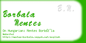 borbala mentes business card